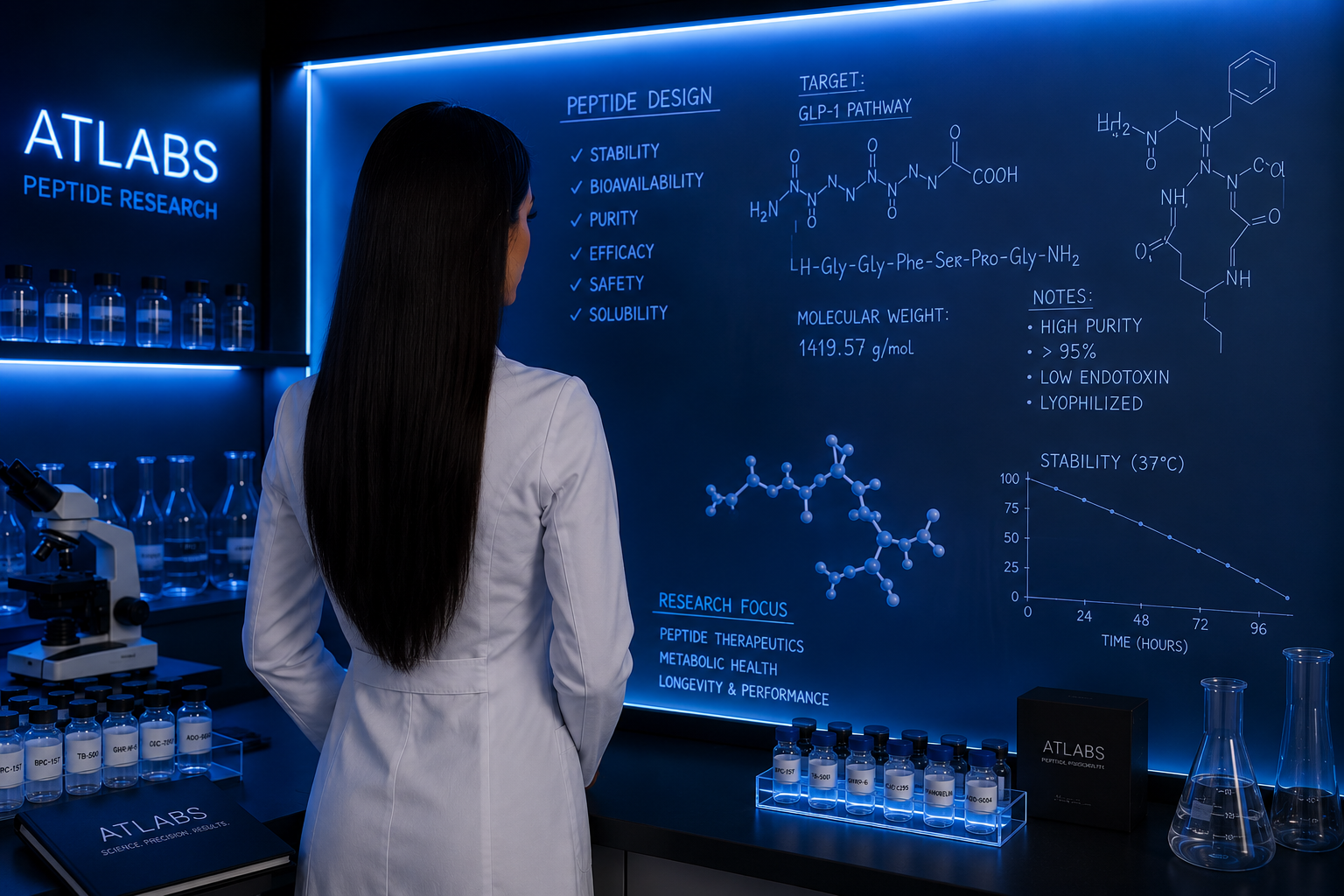 ATLABS research vials in laboratory setting